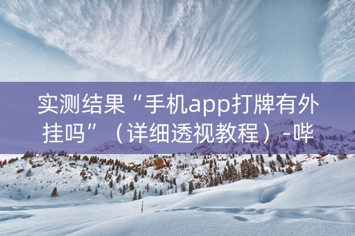 实测结果“手机app打牌有外挂吗”（详细透视教程）-哔哩哔哩