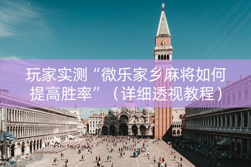 玩家实测“微乐家乡麻将如何提高胜率”（详细透视教程）-哔哩哔哩