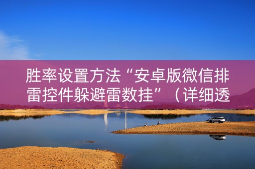 胜率设置方法“安卓版微信排雷控件躲避雷数挂”（详细透视教程）-哔哩哔哩