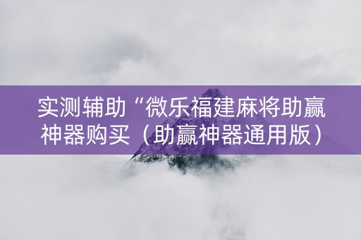实测辅助“微乐福建麻将助赢神器购买（助赢神器通用版）