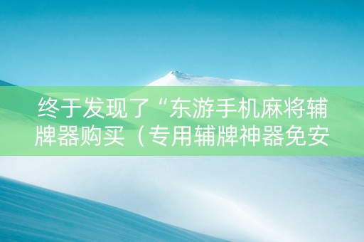 终于发现了“东游手机麻将辅牌器购买（专用辅牌神器免安装）