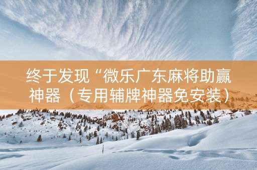 终于发现“微乐广东麻将助赢神器（专用辅牌神器免安装）