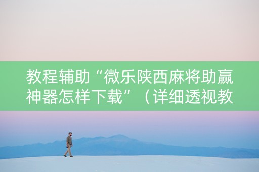 教程辅助“微乐陕西麻将助赢神器怎样下载”（详细透视教程）-哔哩哔哩
