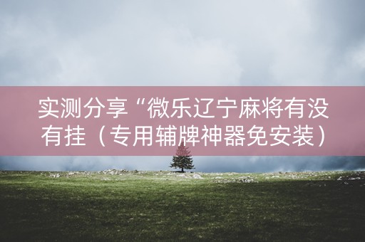 实测分享“微乐辽宁麻将有没有挂（专用辅牌神器免安装）