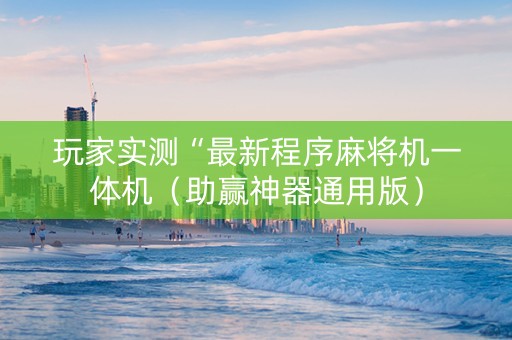 玩家实测“最新程序麻将机一体机（助赢神器通用版）