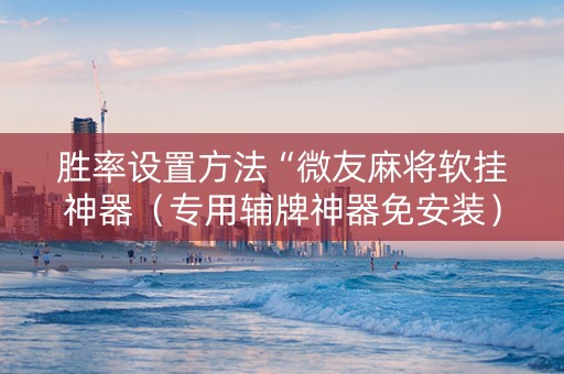 胜率设置方法“微友麻将软挂神器（专用辅牌神器免安装）