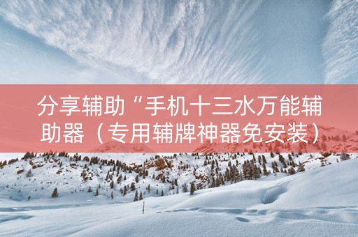 分享辅助“手机十三水万能辅助器（专用辅牌神器免安装）