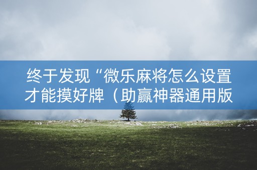 终于发现“微乐麻将怎么设置才能摸好牌（助赢神器通用版）