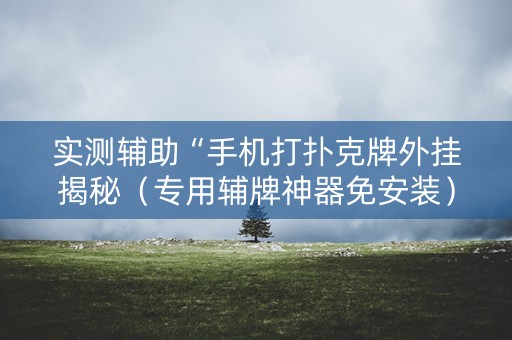 实测辅助“手机打扑克牌外挂揭秘（专用辅牌神器免安装）