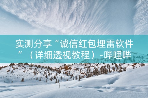 实测分享“诚信红包埋雷软件”（详细透视教程）-哔哩哔哩