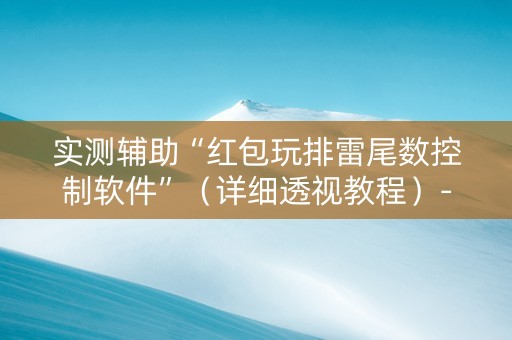 实测辅助“红包玩排雷尾数控制软件”（详细透视教程）-哔哩哔哩