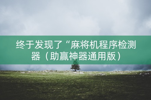 终于发现了“麻将机程序检测器（助赢神器通用版）