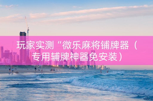 玩家实测“微乐麻将铺牌器（专用辅牌神器免安装）