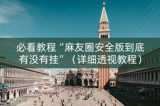 必看教程“麻友圈安全版到底有没有挂”（详细透视教程）-哔哩哔哩