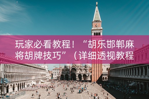 玩家必看教程！“胡乐邯郸麻将胡牌技巧”（详细透视教程）-哔哩哔哩