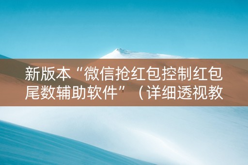 新版本“微信抢红包控制红包尾数辅助软件”（详细透视教程）-哔哩哔哩