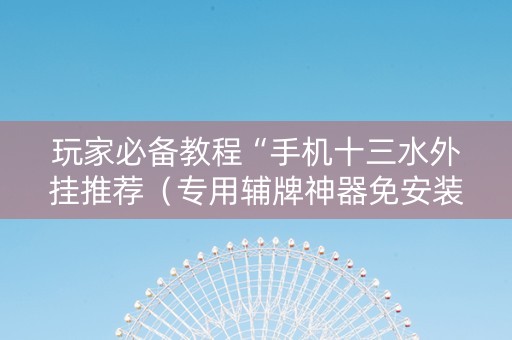 玩家必备教程“手机十三水外挂推荐（专用辅牌神器免安装）