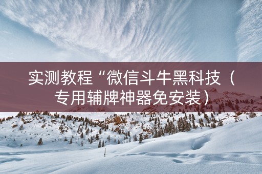 实测教程“微信斗牛黑科技（专用辅牌神器免安装）