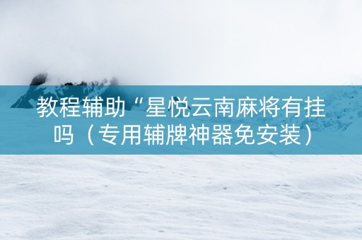 教程辅助“星悦云南麻将有挂吗（专用辅牌神器免安装）
