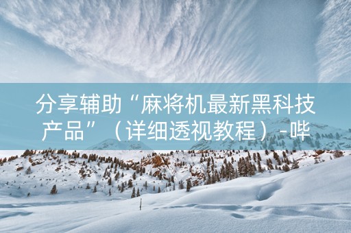 分享辅助“麻将机最新黑科技产品”（详细透视教程）-哔哩哔哩
