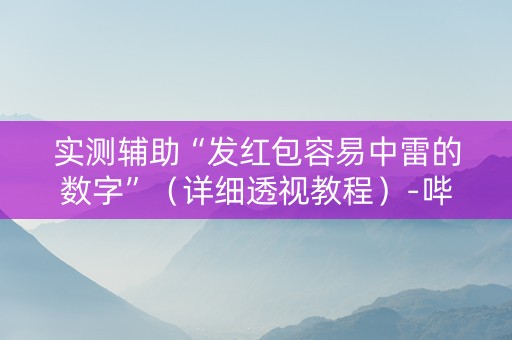 实测辅助“发红包容易中雷的数字”（详细透视教程）-哔哩哔哩