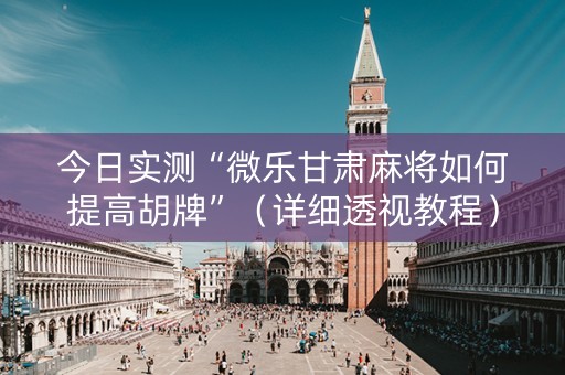 今日实测“微乐甘肃麻将如何提高胡牌”（详细透视教程）-哔哩哔哩