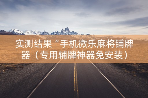 实测结果“手机微乐麻将铺牌器（专用辅牌神器免安装）