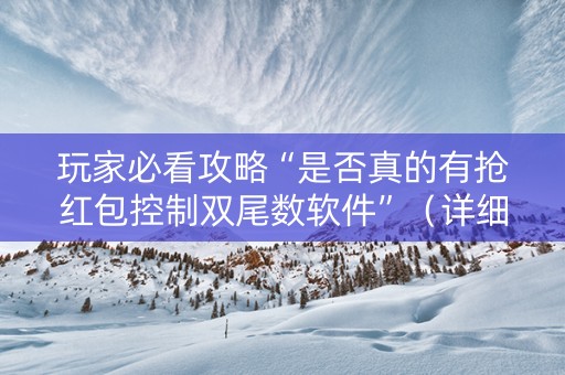 玩家必看攻略“是否真的有抢红包控制双尾数软件”（详细透视教程）-哔哩哔哩