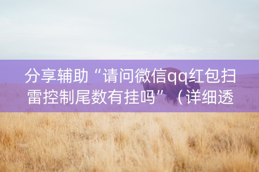 分享辅助“请问微信qq红包扫雷控制尾数有挂吗”（详细透视教程）-哔哩哔哩