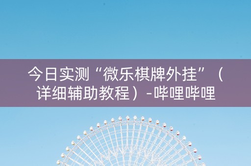 今日实测“微乐棋牌外挂”（详细辅助教程）-哔哩哔哩