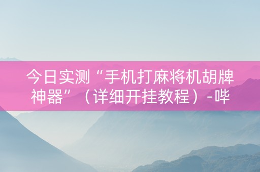 今日实测“手机打麻将机胡牌神器”（详细开挂教程）-哔哩哔哩