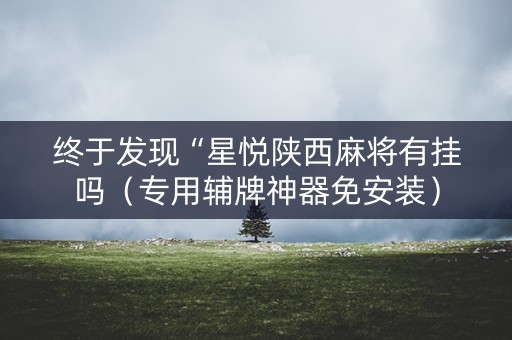终于发现“星悦陕西麻将有挂吗（专用辅牌神器免安装）