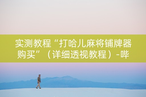 实测教程“打哈儿麻将铺牌器购买”（详细透视教程）-哔哩哔哩