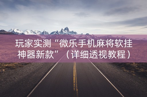 玩家实测“微乐手机麻将软挂神器新款”（详细透视教程）-哔哩哔哩
