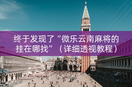 终于发现了“微乐云南麻将的挂在哪找”（详细透视教程）-哔哩哔哩