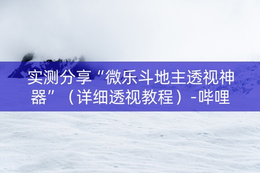 实测分享“微乐斗地主透视神器”（详细透视教程）-哔哩哔哩