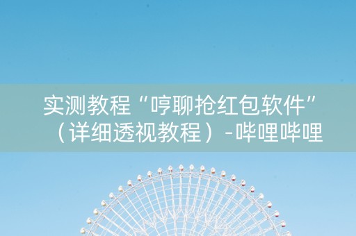 实测教程“哼聊抢红包软件”（详细透视教程）-哔哩哔哩