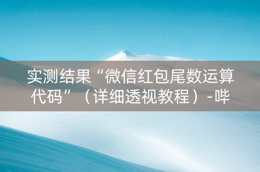 实测结果“微信红包尾数运算代码”（详细透视教程）-哔哩哔哩