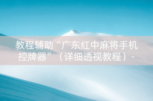 教程辅助“广东红中麻将手机控牌器”（详细透视教程）-哔哩哔哩