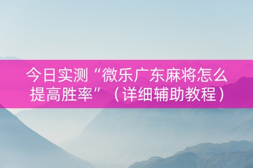 今日实测“微乐广东麻将怎么提高胜率”（详细辅助教程）-哔哩哔哩
