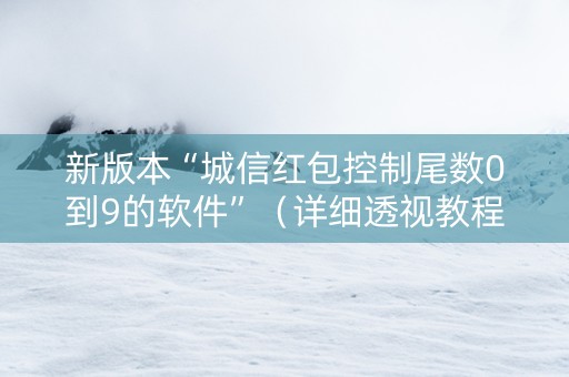新版本“城信红包控制尾数0到9的软件”（详细透视教程）-哔哩哔哩