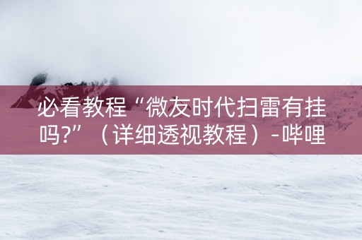 必看教程“微友时代扫雷有挂吗?”（详细透视教程）-哔哩哔哩