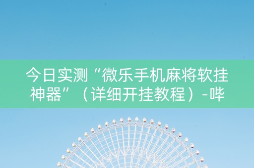 今日实测“微乐手机麻将软挂神器”（详细开挂教程）-哔哩哔哩