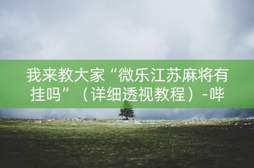 我来教大家“微乐江苏麻将有挂吗”（详细透视教程）-哔哩哔哩