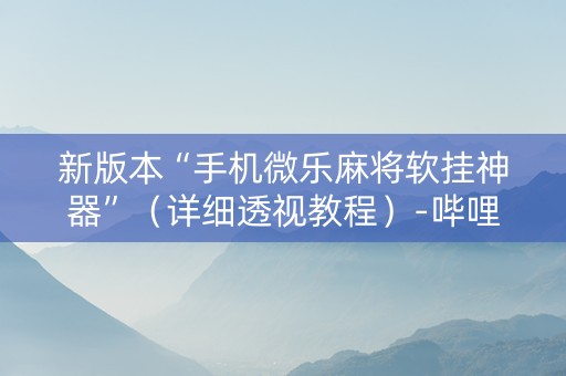 新版本“手机微乐麻将软挂神器”（详细透视教程）-哔哩哔哩
