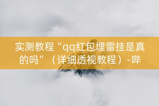 实测教程“qq红包埋雷挂是真的吗”（详细透视教程）-哔哩哔哩