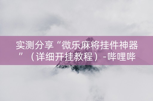 实测分享“微乐麻将挂件神器”（详细开挂教程）-哔哩哔哩