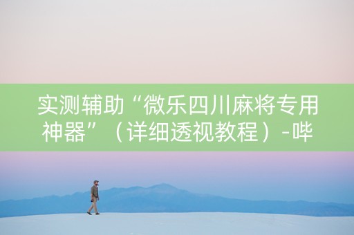 实测辅助“微乐四川麻将专用神器”（详细透视教程）-哔哩哔哩