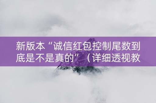 新版本“诚信红包控制尾数到底是不是真的”（详细透视教程）-哔哩哔哩