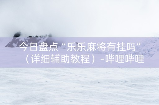 今日盘点“乐乐麻将有挂吗”（详细辅助教程）-哔哩哔哩